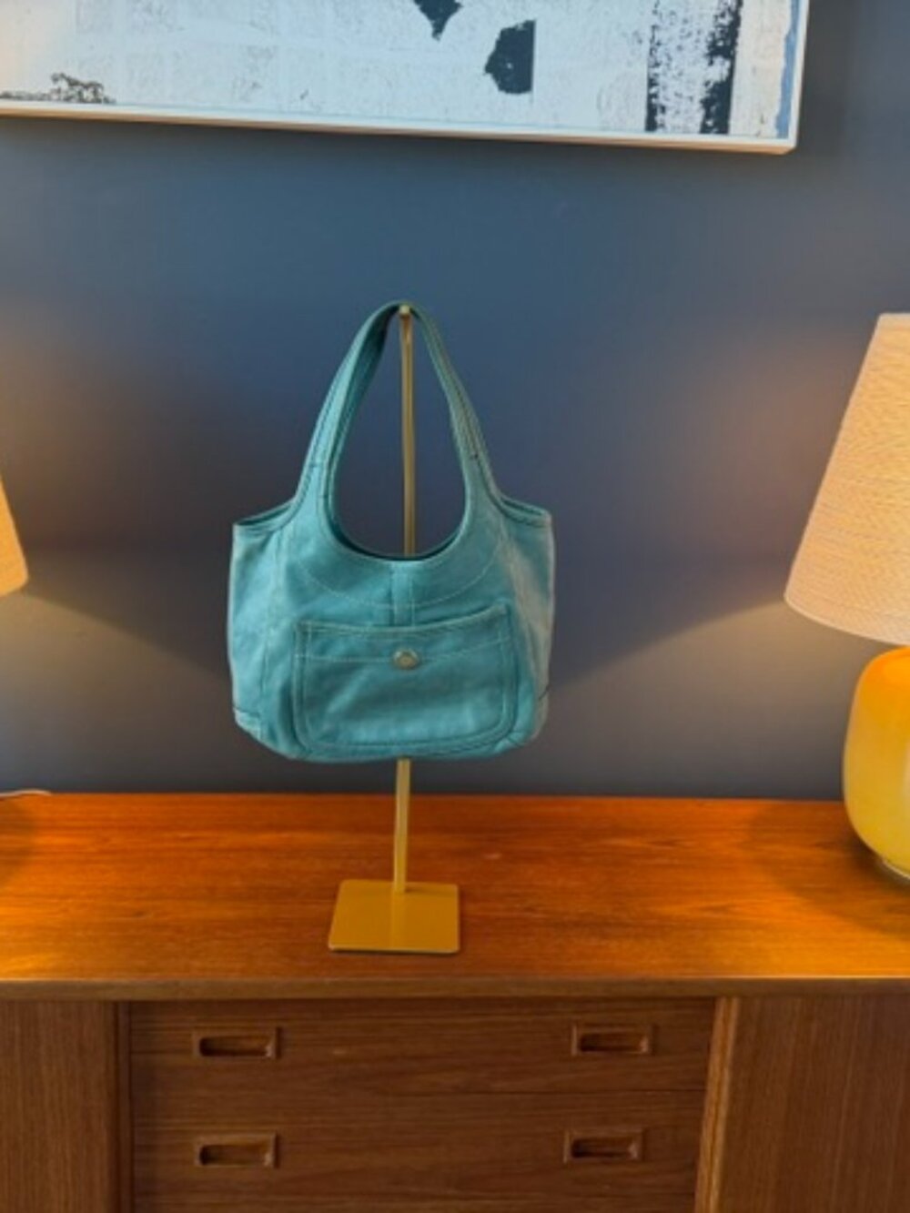 Coach Turquoise Leather Shoulder Bag